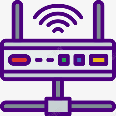 路由器技术71线性颜色图标图标