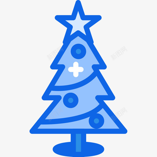 圣诞树假日43蓝色图标svg_新图网 https://ixintu.com 假日 圣诞树 蓝色