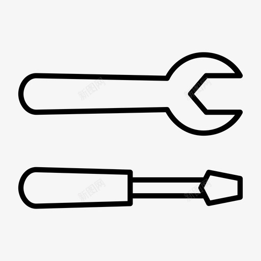 扳手螺丝刀维修工具图标svg_新图网 https://ixintu.com 工具 扳手 维修 维修工 螺丝刀