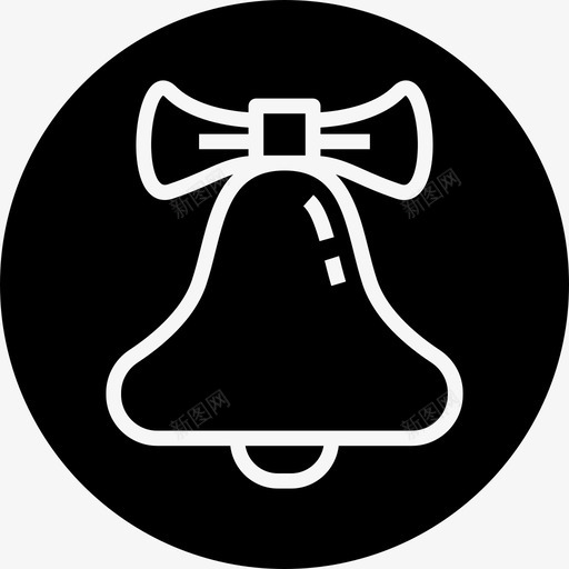 铃铛圣诞节装饰图标svg_新图网 https://ixintu.com 丝带 圣诞 圣诞节 徽章 装饰 铃铛 领带