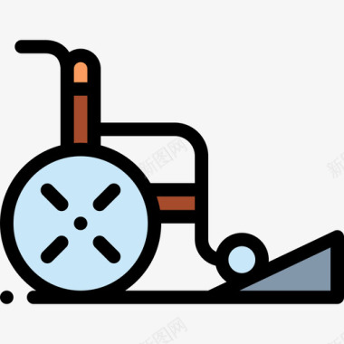 轮椅公共服务线性颜色图标图标