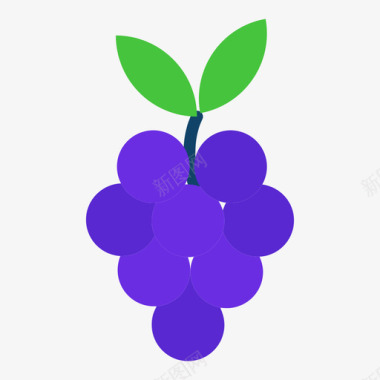 葡萄水果和蔬菜38扁平图标图标