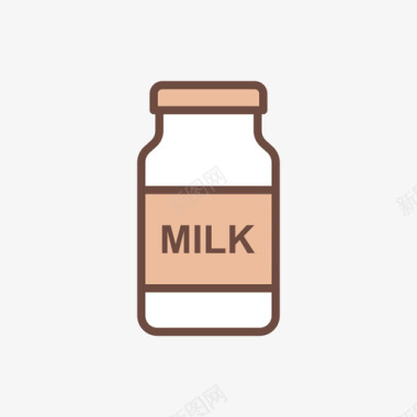 牛奶咖啡68线性颜色图标图标