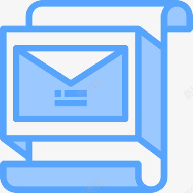 信封文件和文件36蓝色图标图标