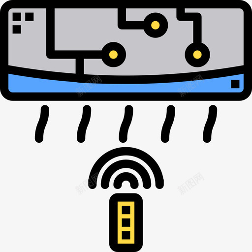 空调智能家居31线性颜色图标svg_新图网 https://ixintu.com 智能家居 空调 线性 颜色