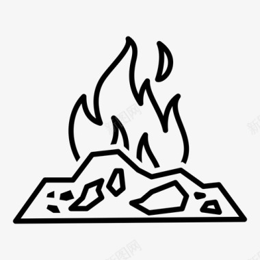 垃圾焚烧生态火焰图标图标