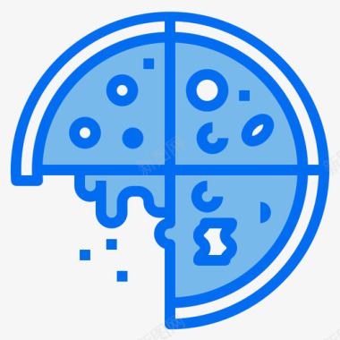 披萨食物150蓝色图标图标