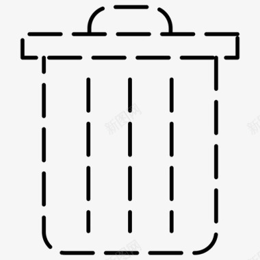 垃圾桶基本用户界面虚线图标图标