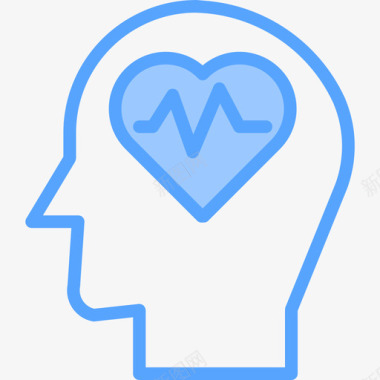 心理健康人类思维31蓝色图标图标