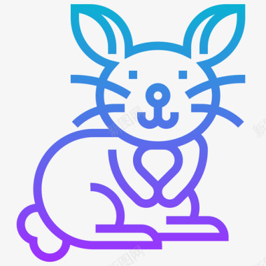 兔子复活节54渐变色图标图标