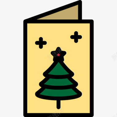 卡片圣诞200线性颜色图标图标