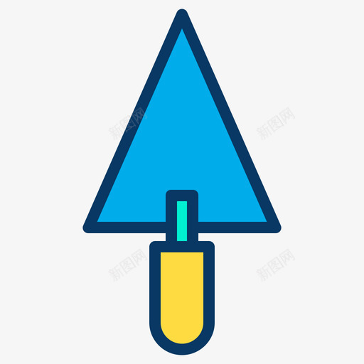 泥刀美术19线颜色图标svg_新图网 https://ixintu.com 泥刀 砌墙刀 砖刀 美术 颜色