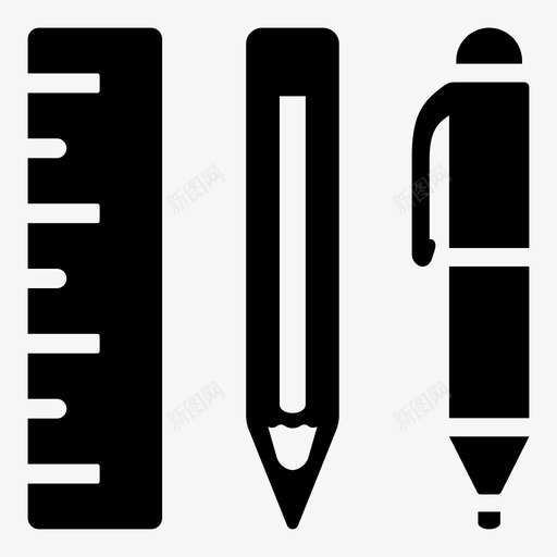 文具绘图教育图标svg_新图网 https://ixintu.com 学生 尺子 工具 教育 文具 绘图 铅笔