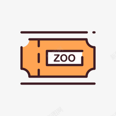 动物园动物园19线性颜色图标图标
