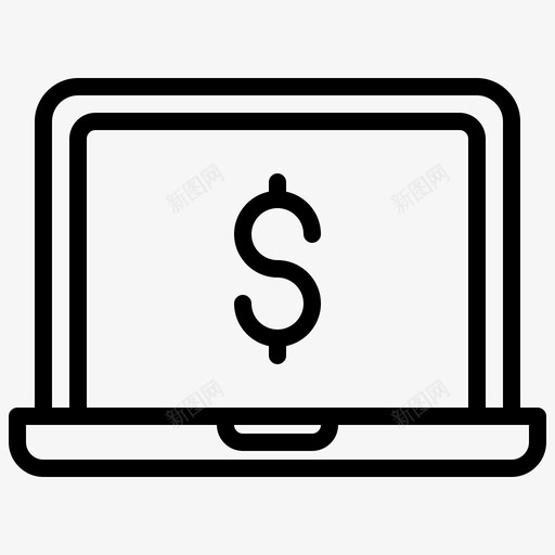 在线赚钱现金美元图标svg_新图网 https://ixintu.com 在线赚钱 现金 笔记本电脑 美元 赚钱 金融和支付