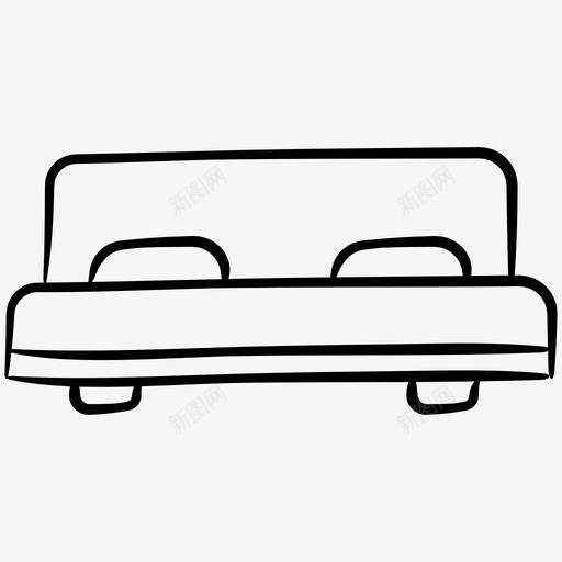 床卧室家具手绘图标svg_新图网 https://ixintu.com 卧室 家具手绘图标 床