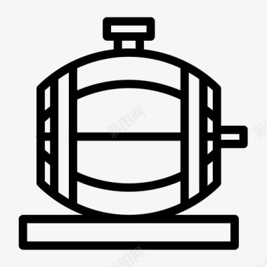 啤酒桶54号酒吧直线型图标图标
