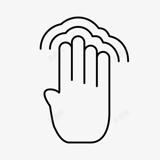 手指四个手势图标svg_新图网 https://ixintu.com 四个 多次 手势 手指 点击 界面 线条 细线