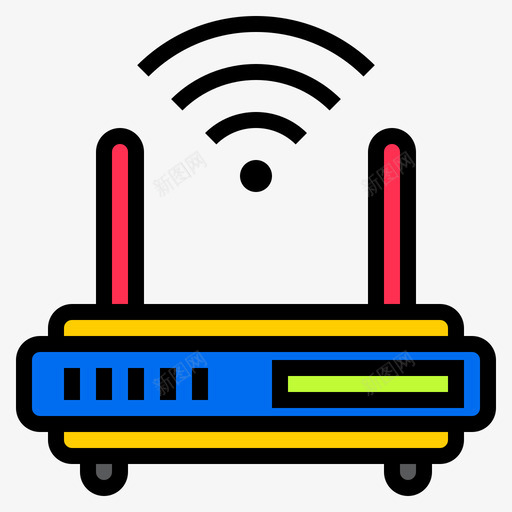 路由器计算机和网络4线颜色图标svg_新图网 https://ixintu.com 网络 计算机 路由器 颜色