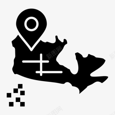 加拿大位置地图图标图标