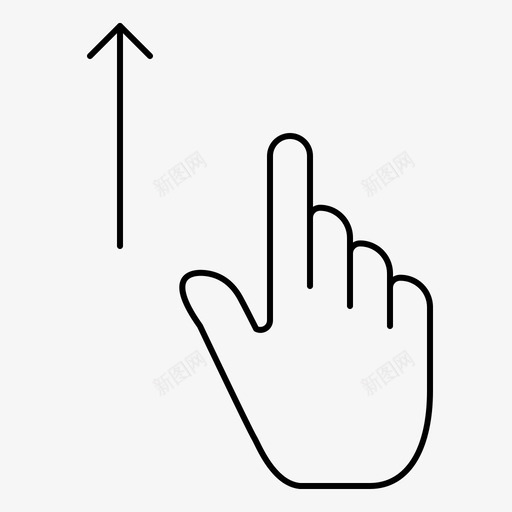 向上点击手指手势图标svg_新图网 https://ixintu.com 向上 手势 手指 点击 线条 细线