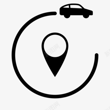 驾驶位置汽车地图图标图标
