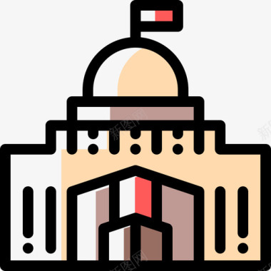 市政厅城市元素41色彩省略图标图标