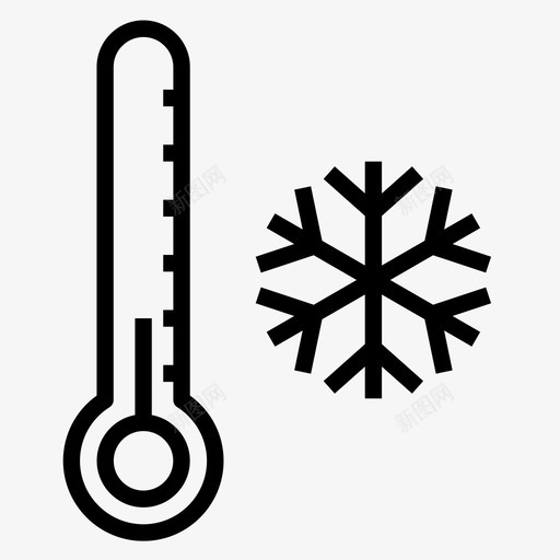 冬天的温度雪温度计图标svg_新图网 https://ixintu.com 冬天 天气 温度 温度计
