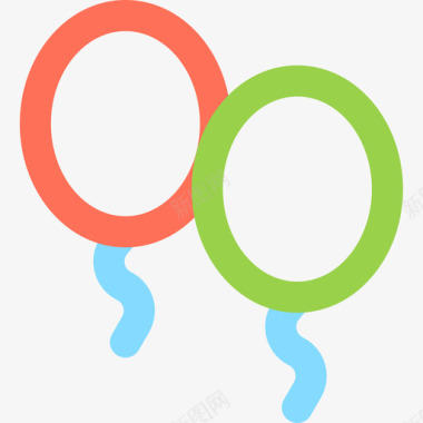 气球婴儿淋浴11线性颜色图标图标