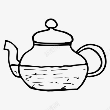 茶壶盘子厨房图标图标