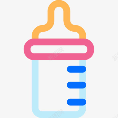 奶瓶婴儿72线性颜色图标图标