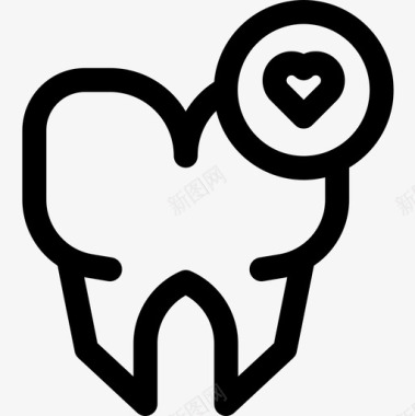 牙齿牙医34线形图标图标