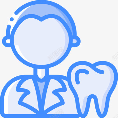 牙医职业22蓝色图标图标