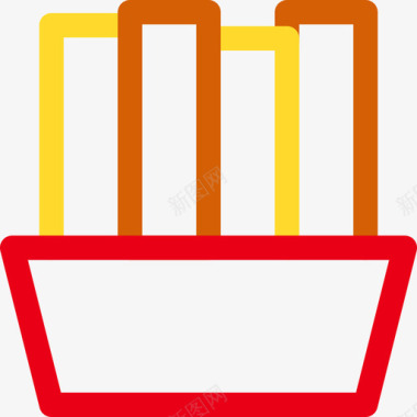薯条野餐41原色图标图标