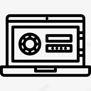 密码黑客笔记本电脑图标图标