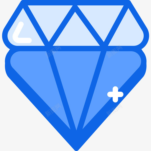 钻石时尚5蓝色图标svg_新图网 https://ixintu.com 时尚 蓝色 钻石