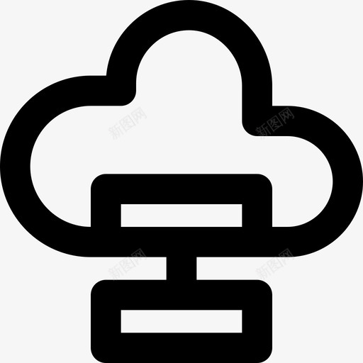 数据库云服务3线性图标svg_新图网 https://ixintu.com 数据库 服务 线性