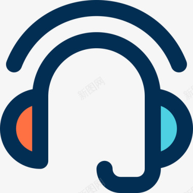 耳机收音机6线性彩色图标图标