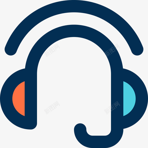 耳机收音机6线性彩色图标svg_新图网 https://ixintu.com 收音机6 线性彩色 耳机