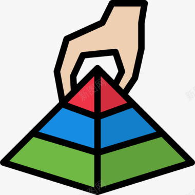 金字塔商业293线性颜色图标图标