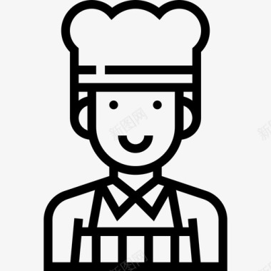 厨师烧烤和烧烤直系图标图标