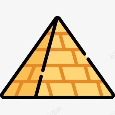 金字塔埃及7线形颜色图标图标
