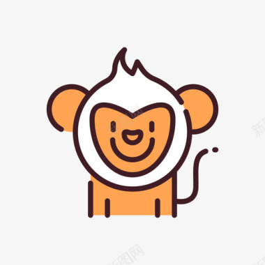 猴子动物园19线性颜色图标图标