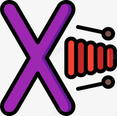 字母X语音5线颜色图标图标