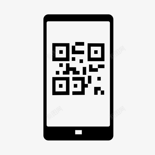二维码手机扫描图标svg_新图网 https://ixintu.com 二维 手机 扫描 电子商务