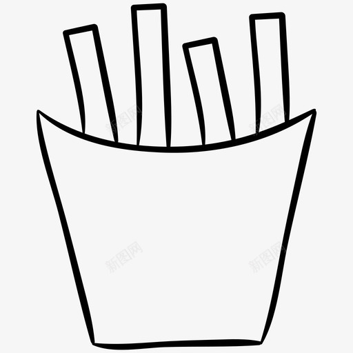 薯条食物手绘图标svg_新图网 https://ixintu.com 薯条 食物手绘图标