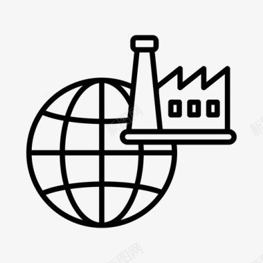 世界工业商业工厂图标图标