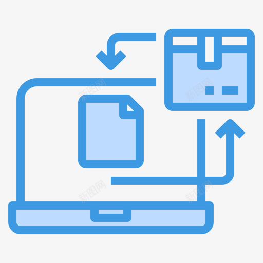 笔记本电脑交付76蓝色图标svg_新图网 https://ixintu.com 交付 电脑 笔记本 蓝色