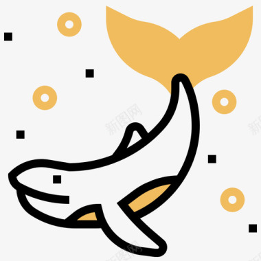 鲸鱼潜水19黄影图标图标