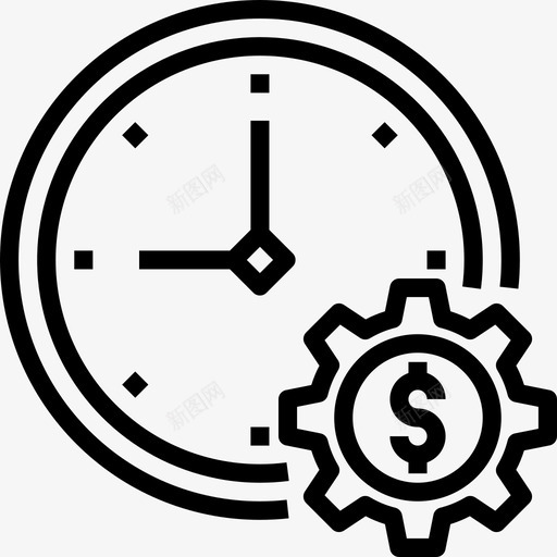 时间商业概念3线性图标svg_新图网 https://ixintu.com 商业 时间 概念 线性